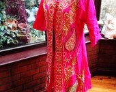 Handmade vintage tunic hippie bohemian indie silk gold encrusted metallic jewelled embroidery