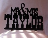 Western Country Rustic Font Custom Name Wedding Cake Topper