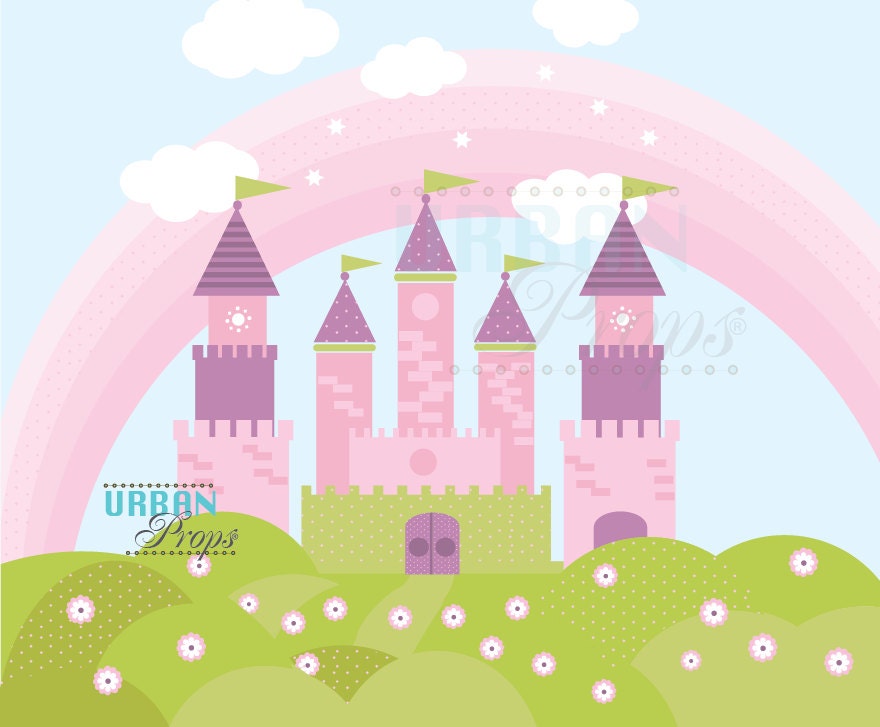 Princess Backdrop CASTLE 6 Ft X 5 Ft Vinyl Backdrop for Girls Photography, Birthday Photo Princess theme party idea