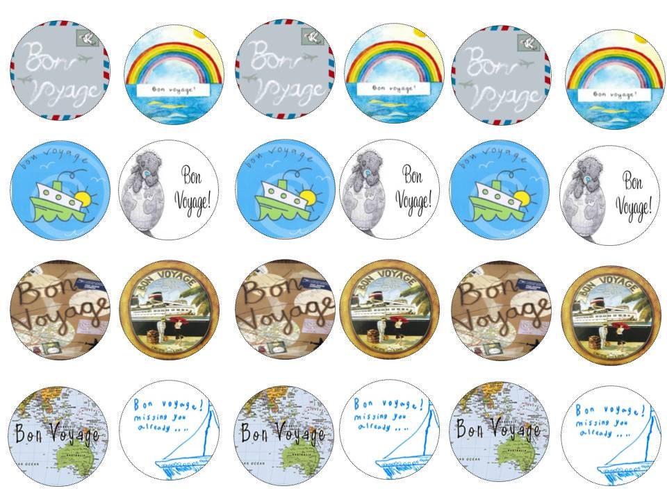 Bon Voyage Cake/Cookie Edible Toppers