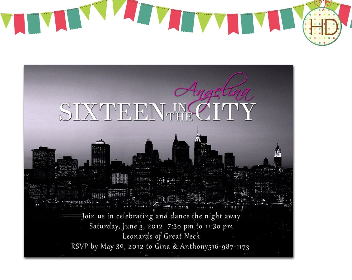 Sex In The City Invitations Ny City Skyline By Hdinvitations 4493