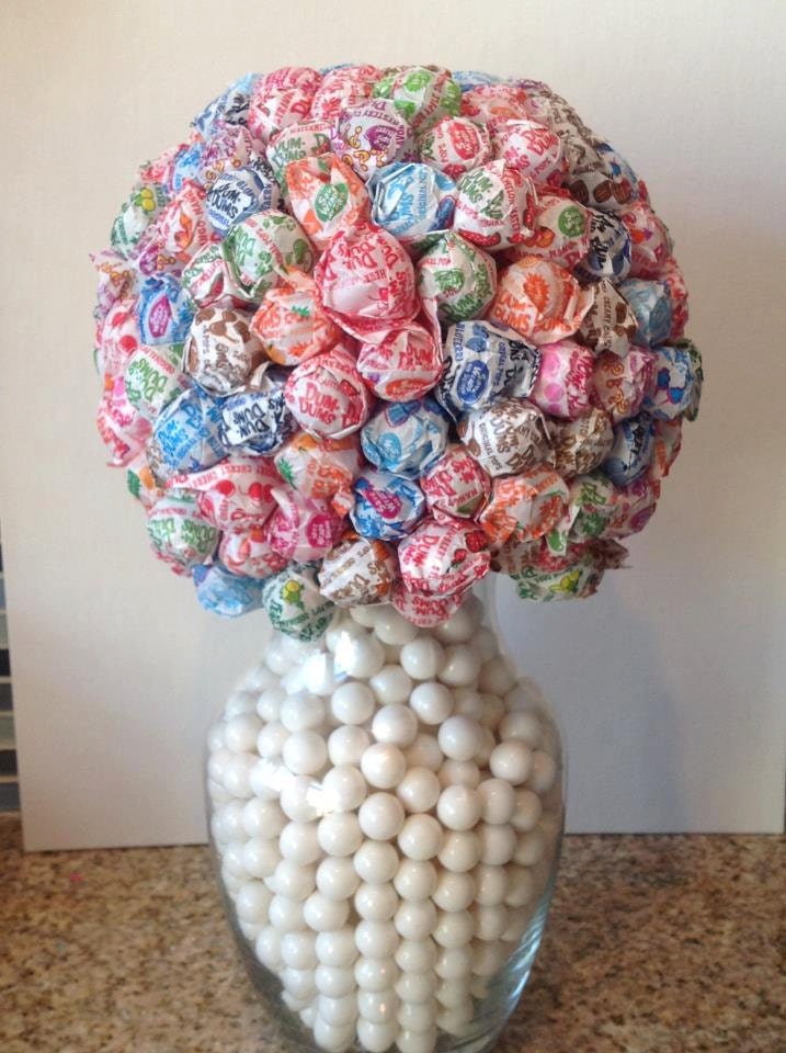 Dum Dum Lollipop Flower Ball Vase candy centerpiece, Wedding decor, Wedding centerpieces, table centerpieces, Bat mitzvah, Candy buffet