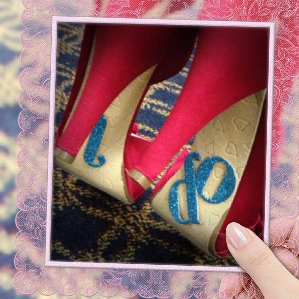 Something Blue - "I DO" for your wedding shoes