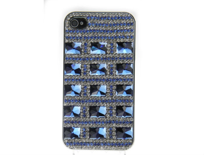 New Arrival  3D Bling Crystal Mosaic Triangular Geometric Plating Pattern Diamond Case For Iphone 4/4S 5