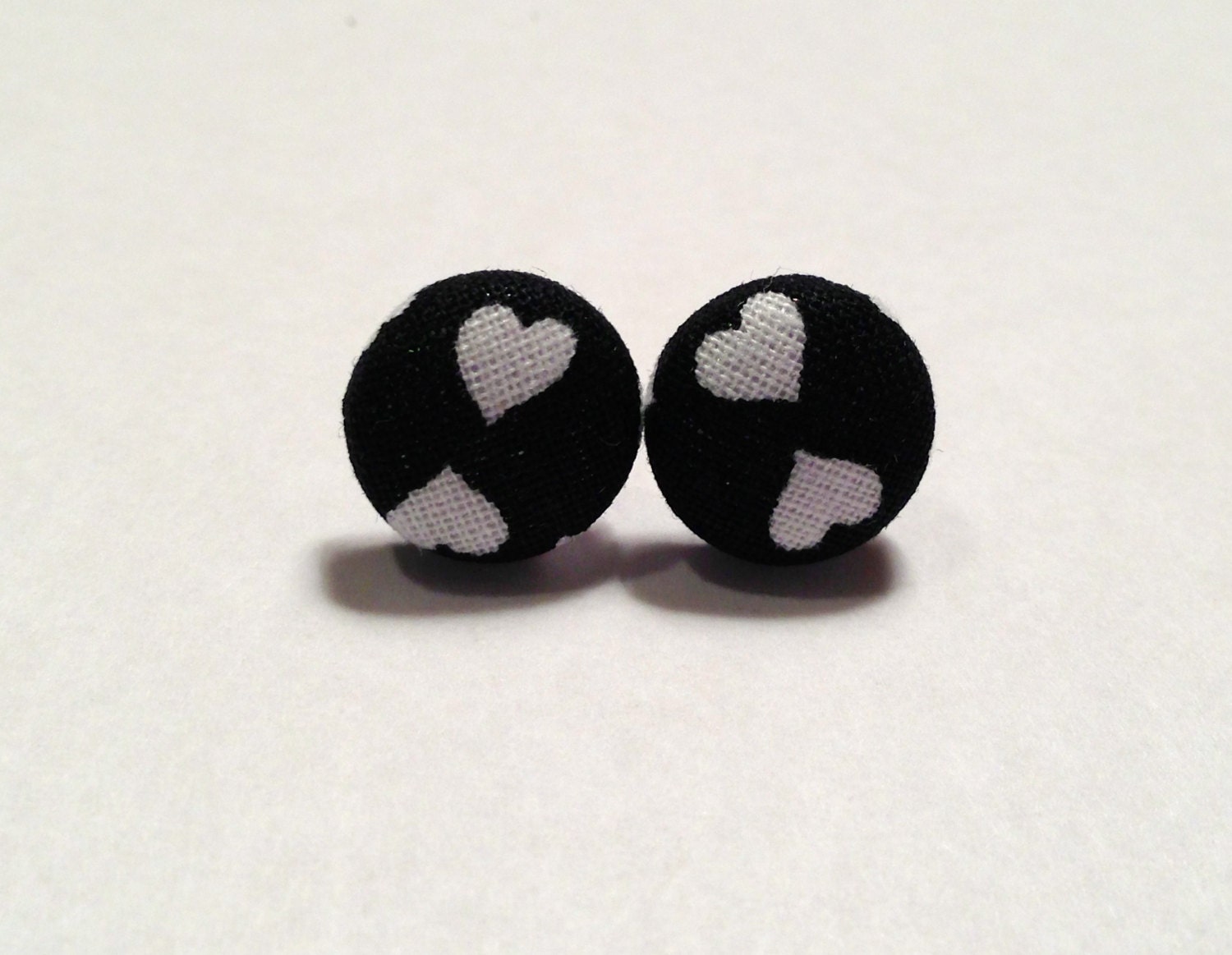 Fabric Covered "I Heart You" Post Earrings