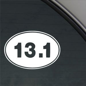 13.1 Marathon Runner Euro Oval 5" Vinyl Decal Widow Sticker for Car, Truck, Motorcycle, Laptop, Ipad, Window, Wall, ETC