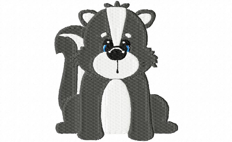 Instant Download 4X4 Cute Skunk Embroidery Design All Formats Available