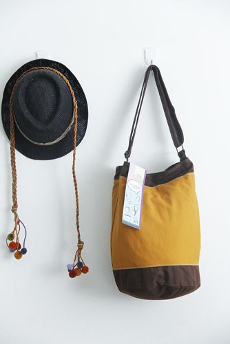Sale 20%// Mustard yellow and Dark brown // Messenger // Shoulder bag // Hand bag// Canvas bag // hip bag // tote // Diaper bag - Lollipop