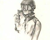 8x10 art print . Snowboarder Portrait . Pencil Drawing . wall art . room decor . printsperfect - Giulia Germinsky