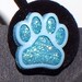Cute Little Blue Glitter Dog Paw Stud Earrings