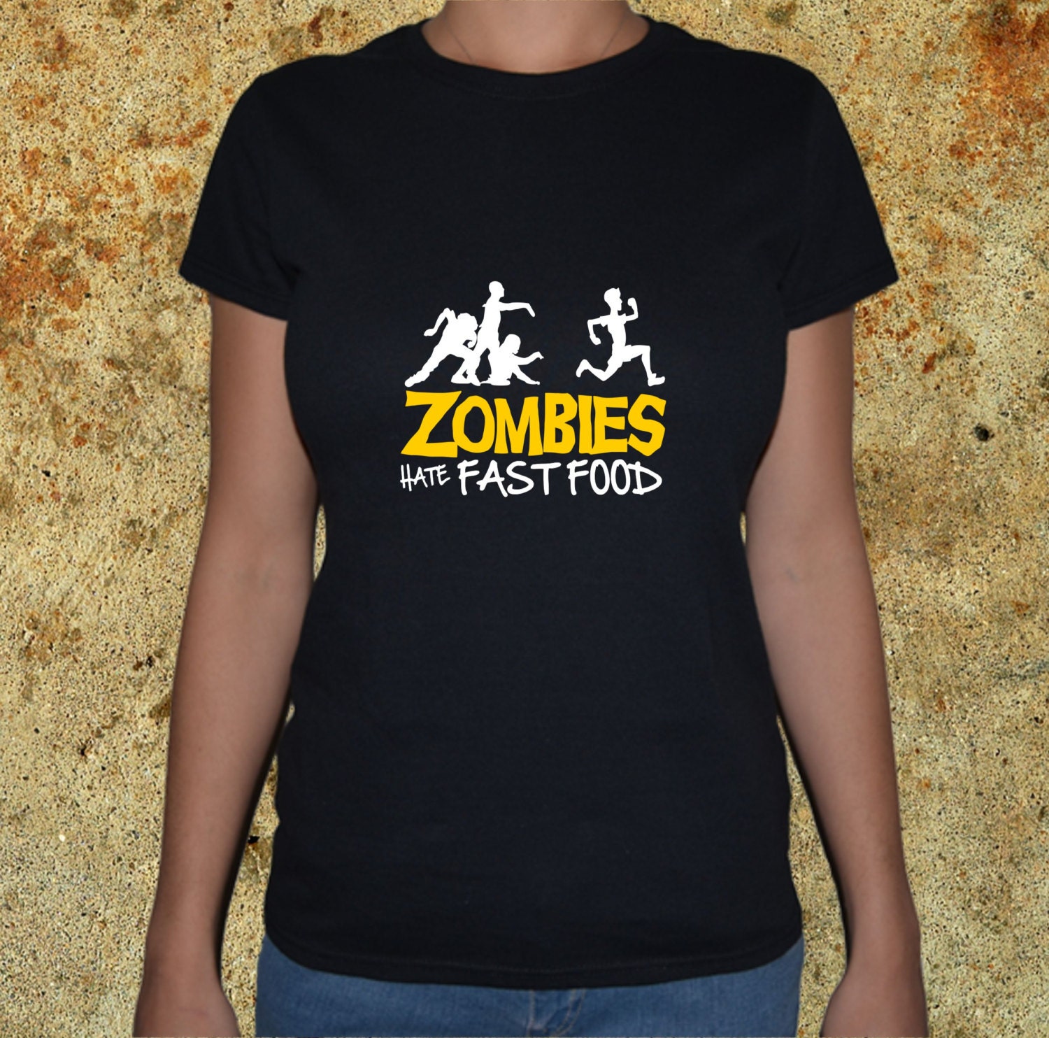 Zombies hate Fast Food / Custom Tee / Funny T Shirt / Cool Shirt / Sizes for Men and Women / S - XL