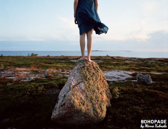 Horizon Emotion - Fine Art Photo Print - Girl Stands On Rock by the Sea 8x10 - BOHOPAGEprints