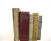Sage Green Crimson Old Book Decor Decorative Books