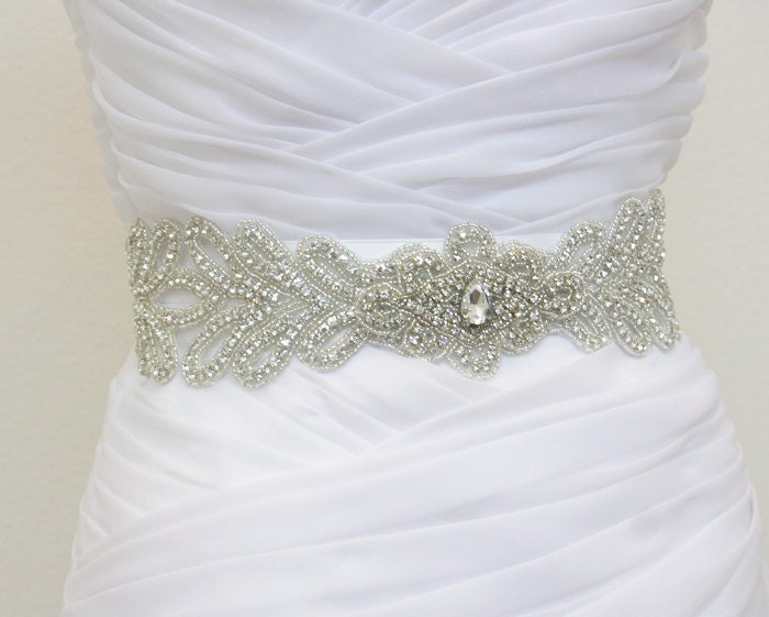 ASHANTI - Exquisite Bridal Couture Crystal Rhinestone Bridal Sash, Wedding Beaded Sash Belt, Rhinestone Bridal Belt