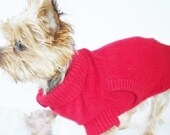 Dog Clothes Chic Cashmere Pet Sweater Ruby Red Warm Soft Fine Cashmere Dog Sweater Great Pet Fashion