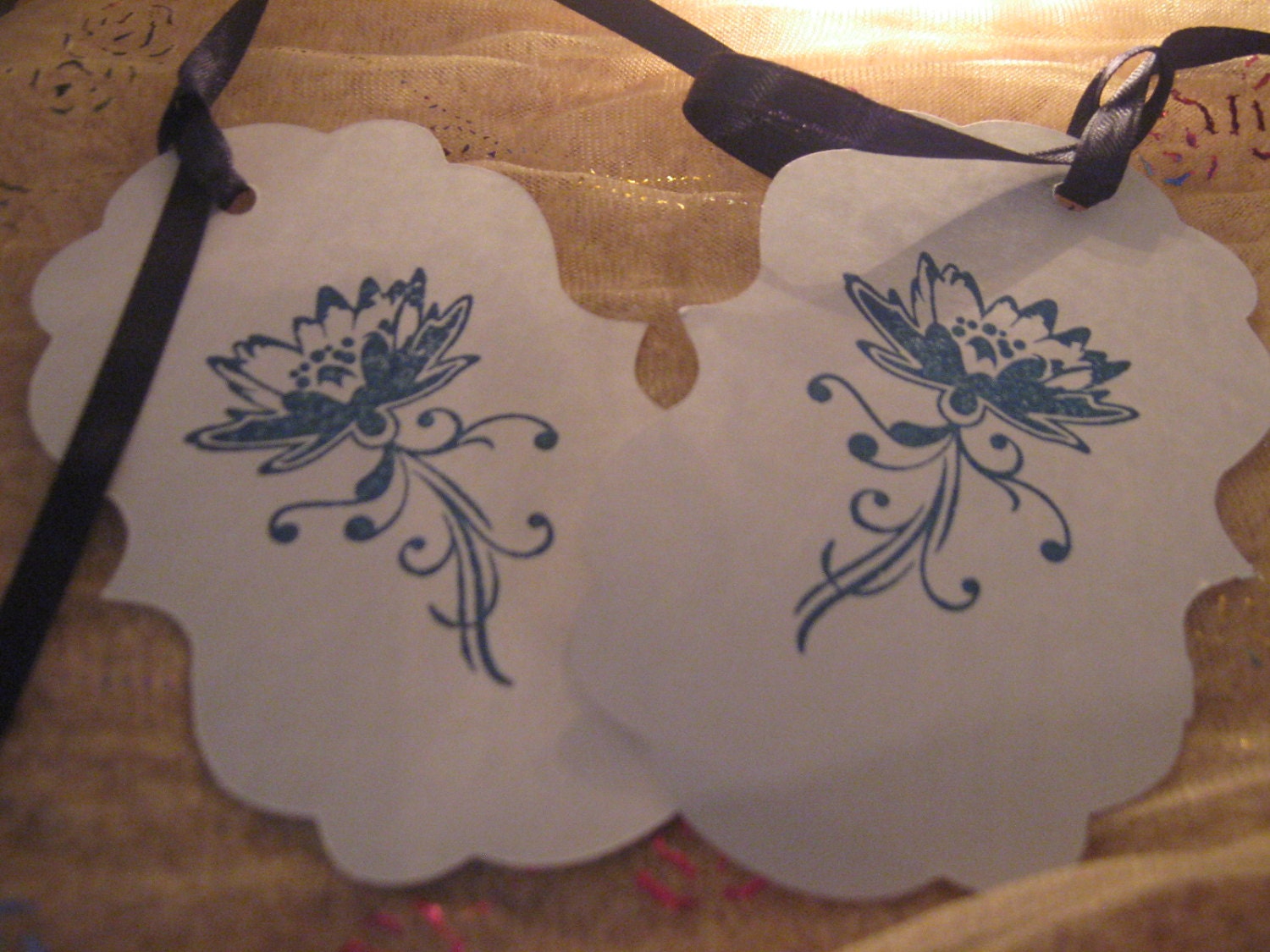 Vintage Handmade Flower Gift Tags, Party Favor Tags,Hang Tags,Wish Tags,Journal Tags
