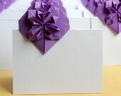 Set of 10 Standing White Wedding Place Cards, Escort Cards Origami Paper 3D Heart Tented Escort Cards Paper Seating Cards Table Decoration