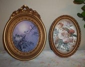vintage homco ornate gold frames birds flowers shabby chic victorian wall decor