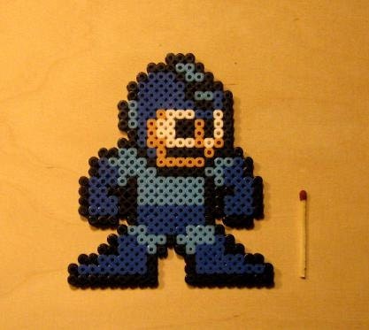 Megaman from NES- games, 8-bit bead sprite