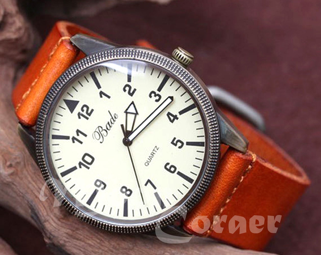 Rivet Watch,Vintage Watch,Handmade Wrist Watch,Vintage Men's Leather Watch,Simple Leather Band Wrist Watch, Leather Wrist Watch,Leather