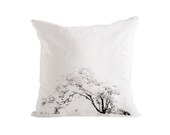 Tree Cushion cover, Black and White Pillow cover, Cotton cushion cover - Hamutelet