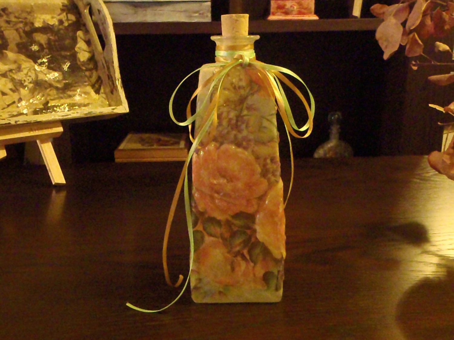 Decorated Glass Bottle With 3d Effect