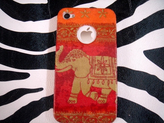 The  red Thai elephant  for iphone 4,4s  / hard case / decoupage  case