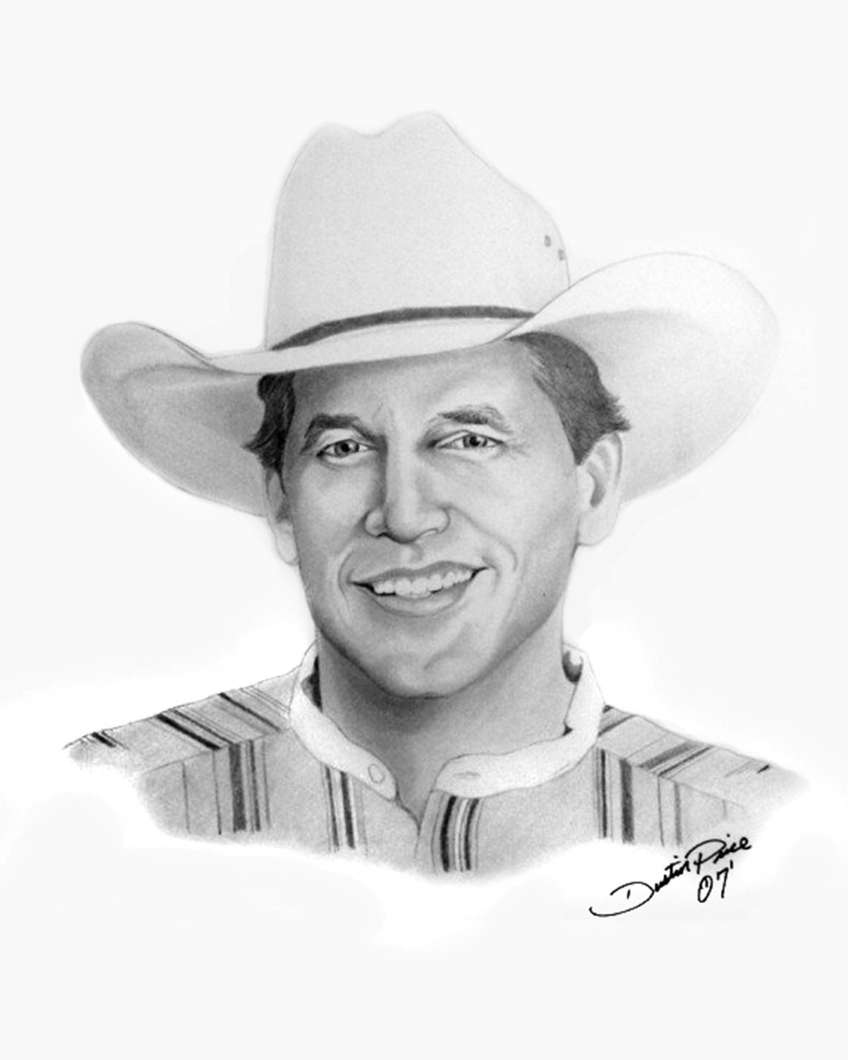 Items similar to George Strait Portrait Pencil Drawing Print on Etsy