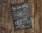 Our Love Story Chalkboard Print - DIY, weddings, home decor, engagement, party, save the date, anniversary, invitation, program