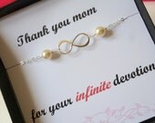 Thank You Mom Infinity Bracelet -, Mother of Bride Gift, Mother of the Groom Gift, Eternity Bracelet, Mothers Day Gift, Jewelry Card Set