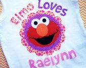 Custom Elmo Birthday Tee Shirt - Red Monster shirt - Sesame street birthday shirt - Elmo Birthday shirt