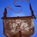 Leather Large Brown Ostrich Print Messenger Bag, Satchel, or Purse