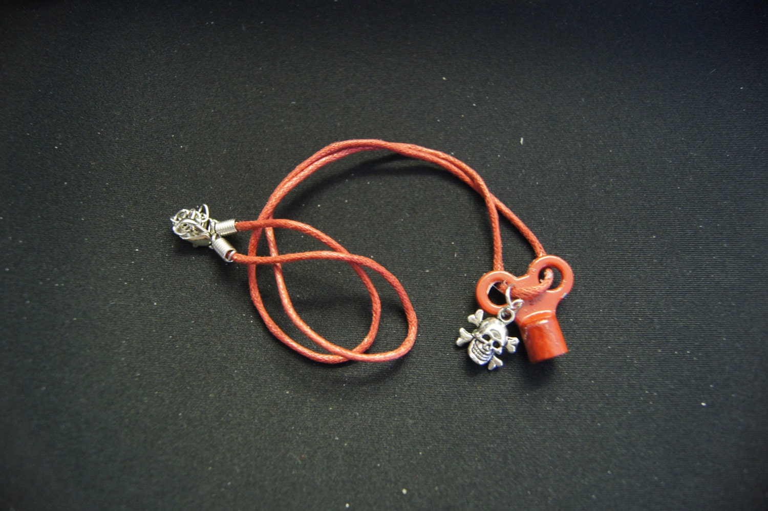 Roller DERBY BRAT necklace made with old mini skate key, in team color for jJr. Roller Derby skaters, Kids, Fans or Moms