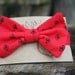 Boys bow tie in red with black diamonds-One size adjustable