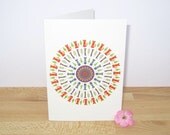 Greeting Card - Fox / Meerkat / Wolf spiral pattern