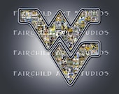 11x14 WVU Mountaineers Football Art Print (GRAY)