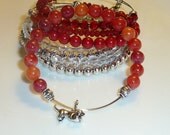 Alex and Ani Inspired Bangle, Silver Expandable Bangle, Expandable Bracelet, Bangle Bracelet,  Silver Charm Bracelet, Beaded Bracelet