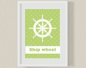 Nursery print, kids wall decor, nursery art, playroom wall art, nautical decor, ship wheel, child print, child decor, kids wall art, A4,8x10