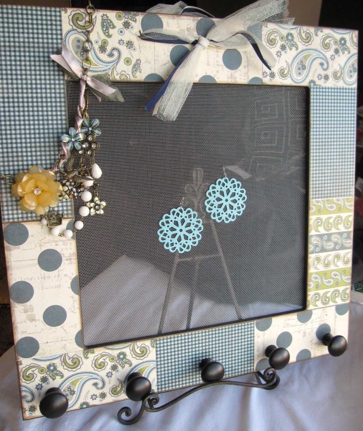 Custom designed jewelry holder to organize all your jewelry so it's on display to accessorize your next outfit.