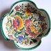vintage plate bowl ceramic wall plate wall hanging flowers country folk style