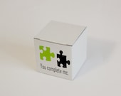 10 You complete me - White, gray, kraft gift boxes 2.36x2.36x2.36 I Square boxes I Custom boxes - FunkyBoxStudio