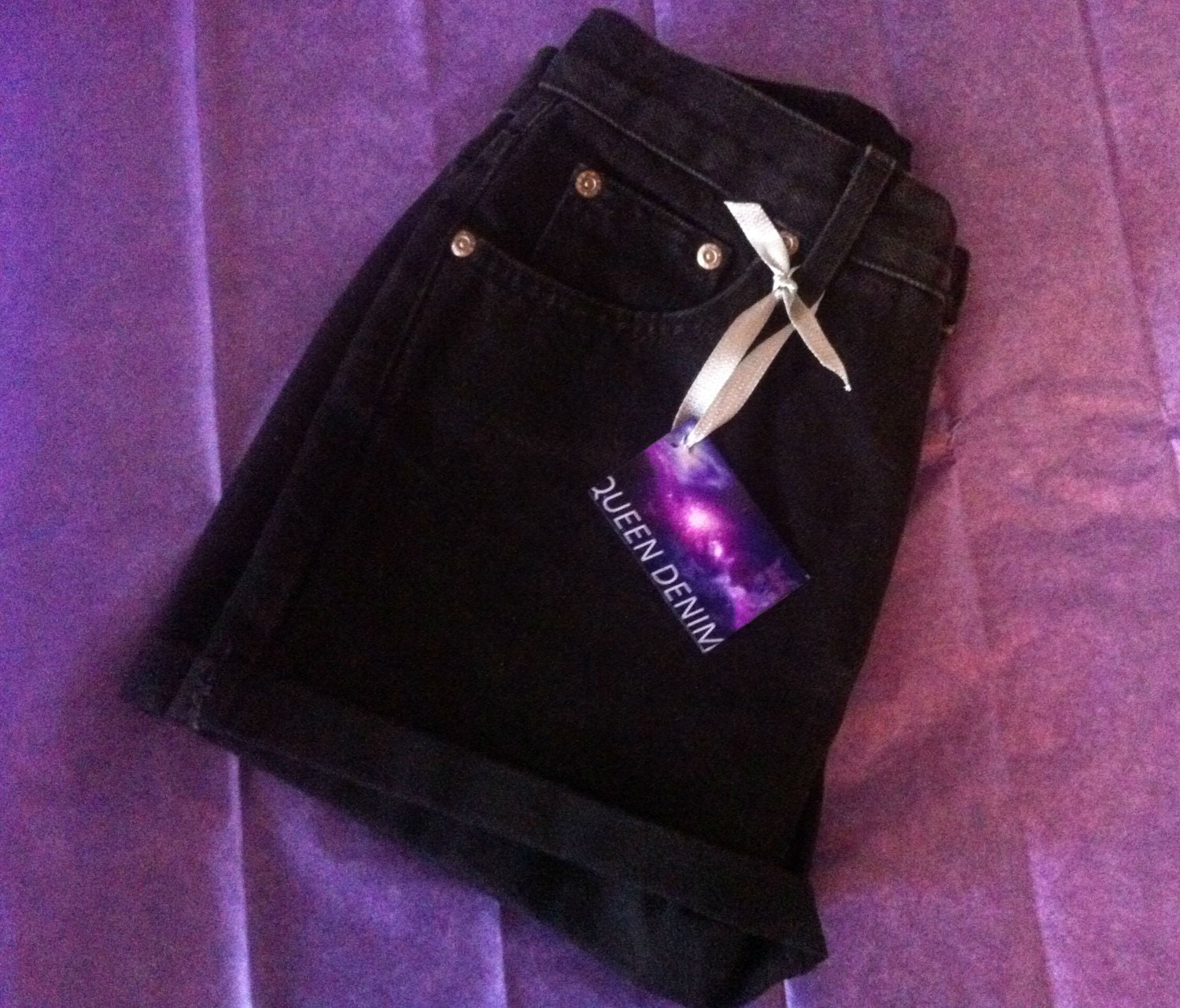 CUSTOM STUDDED SHORTS  Ships In 1-3 Days - - - - - You choose denim color - - - - - Hipster, tumblr - Cross pictured -