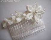 bridal handmade Kanzashi fabric flower hair comb hair fascinator wedding/occasions- hair accessories in UK,shipping worldwide
