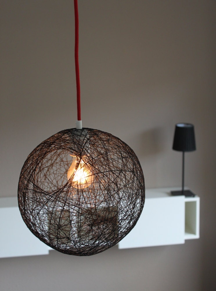 Design FORLA S Handmade lamp, lighting, pendant light, hanging lamp, lamp shade 30cm black - concreteedesign