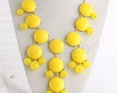 Bib necklace Yellow Bubble necklace Statement Necklace Bubble necklaces for women Jcrew style Chunky Necklace