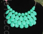 fashion jewelry for women Green Bib Necklaces Statement necklaces Bubble necklace Jcrew style Beaded Jewelry
