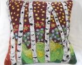 Needle Felted Decorative Pillow "Painted Forest"