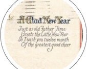 1.5 1 1/2   inch  DIGITAL DOWNLOAD new year  circle  no.  404  button badge pin  vintage  christmas xmas santa toy bag suit red presents