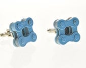 Recycled Bicycle Cufflinks Bike Cuff-Links Cufflinks Cuff Links Dress-Up Formal Occasion - Light Blue Cufflinks - BicycleCufflinks