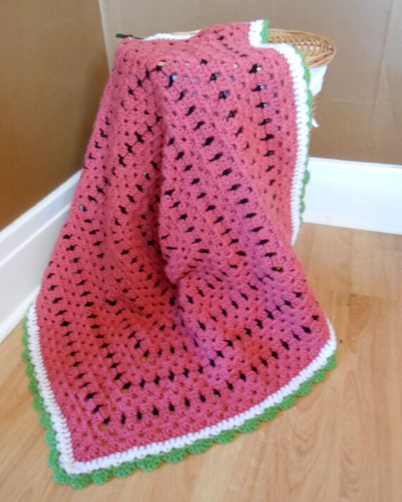 Large Crochet throw blanket - Watermelon | Bianca.E on Madeit